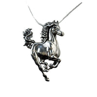 Toro galloping horse pendant necklace sterling silver 