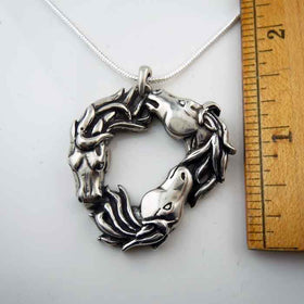 Trio of Horse Heads Necklace