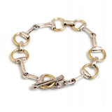 Two Tone Snaffle Horse Bit Bracelet Sterling Silver