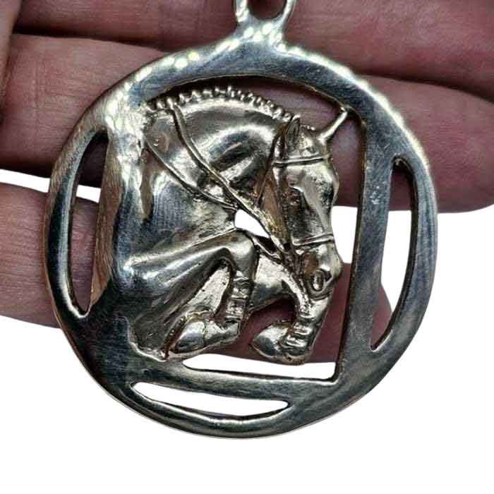 Jumper horse ornament bronze hand held