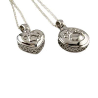 Paw Print Eternity Keepsake Pendant Necklace sterling silver