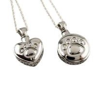 Paw Print Eternity Keepsake Pendant Necklace sterling silver