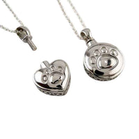 Paw Print Eternity Keepsake Pendant Necklace sterling silver