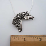 Sterling Silver Arabian Horse Head Pendant Necklace