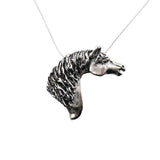 Sterling Silver Arabian Horse Head Pendant Necklace