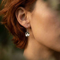 Barefoot Horse Hoof Dangle Earrings sterling silver  shown on horse lover