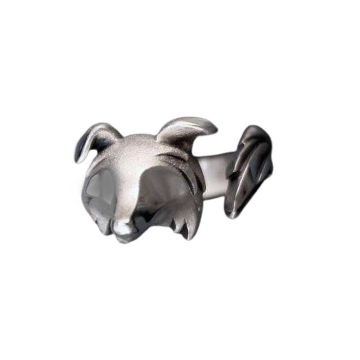 border collie ring in sterling silver