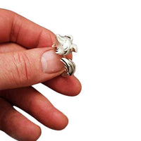 border collie ring in sterling silver