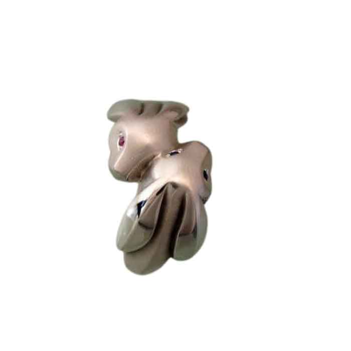 Lopp Eared Bunny Rabbit Ring Gemstone Eyes Sterling Silver - 