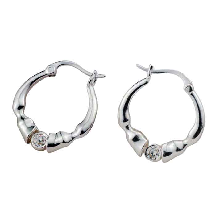 Caballo horse hoof horseshoe hoop earrings in sterling silver