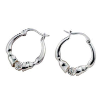 Caballo horse hoof horseshoe hoop earrings in sterling silver