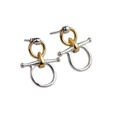 Cara Horse Bit or Snaffle Bit Two Tone Earrings