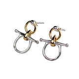 Cara Horse Bit or Snaffle Bit Two Tone Earrings