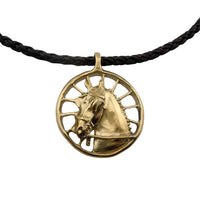Carriage Horse Pendant Necklace Bronze 