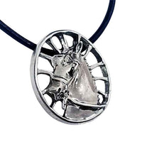 Carriage Horse Pendant Necklace in Sterling Silver 