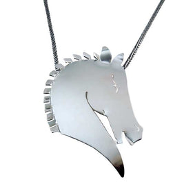 Charmer Horse Head Pendant Necklace Sterling Silver