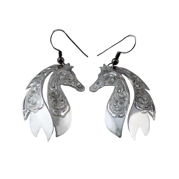 decorative horse head earrings