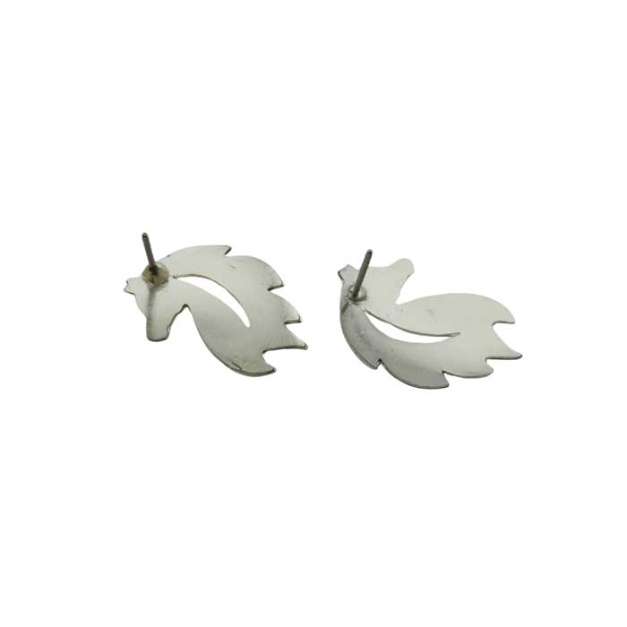 back of Decorative Mini Horse Head Post Earrings in sterling silver