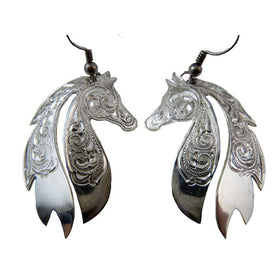 Decorative Horse Head Dangle Earrings
