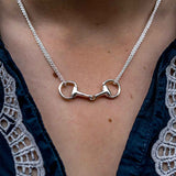 Double Reins Snaffle Horse Bit Necklace Sterling Silver