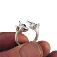 double shepherd ring sterling silver  hand holding it