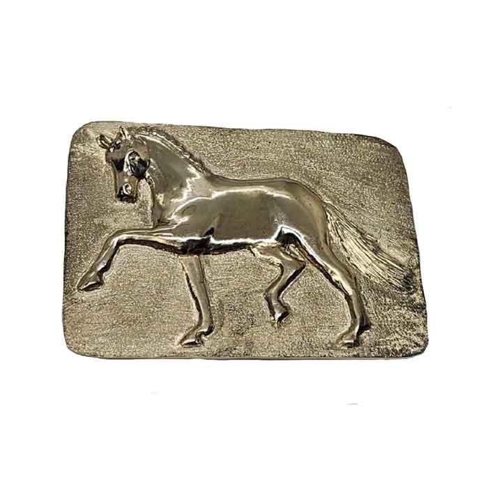 Elegant Trotting Horse Belt Buckle Bronze