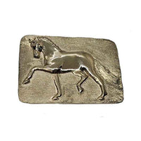 Elegant Trotting Horse Belt Buckle Bronze