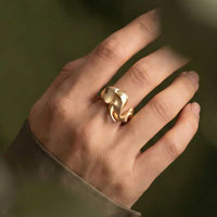 Elephant Ring in Bronze shown on womans hand