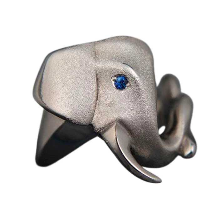 Elephant Ring in Sterling Silver -