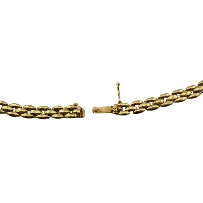 14k Gold horseshoe bracelet and necklace set. shown secure clasp