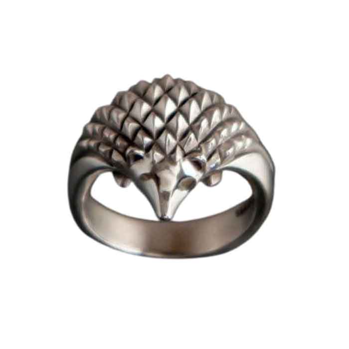 Hedgehog ring sterling silver