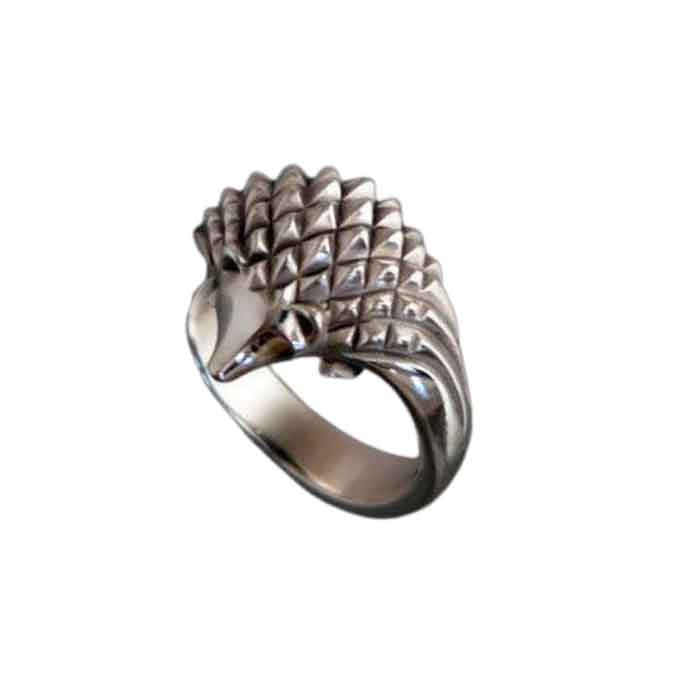 Hedgehog ring sterling silver