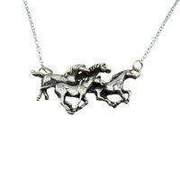Herd of Four Horses Necklace Sterling Silver