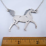 High Stepper Horse Necklace Sterling Silver OOAK