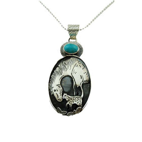 Horse and Cat Necklace Pendant Sterling Silver