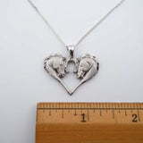 Kindred Horses Heart Necklace Sterling Silver