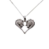 Kindred Horses Heart Necklace Sterling Silver