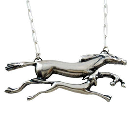 Horse Hound Necklace Sterling Silver