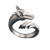 Horse Head and Tail Ring in Sterling Silver 