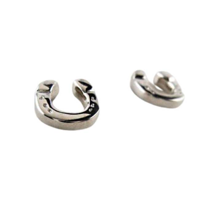 Horseshoe Dangle or Stud Earrings in Sterling Silver 