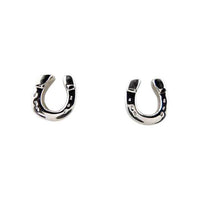 Horseshoe Dangle or Stud Earrings in Sterling Silver 