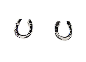 Horseshoe Stud Earrings in Sterling Silver