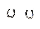 Horseshoe Stud Earrings in Sterling Silver