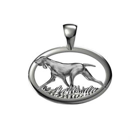 Hound Dog Pendant Necklace Sterling Silver