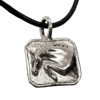 jumper horse profile necklace pendant sterling silver 