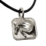 Jumper Horse in Profile Necklace Pendant Sterling Silver