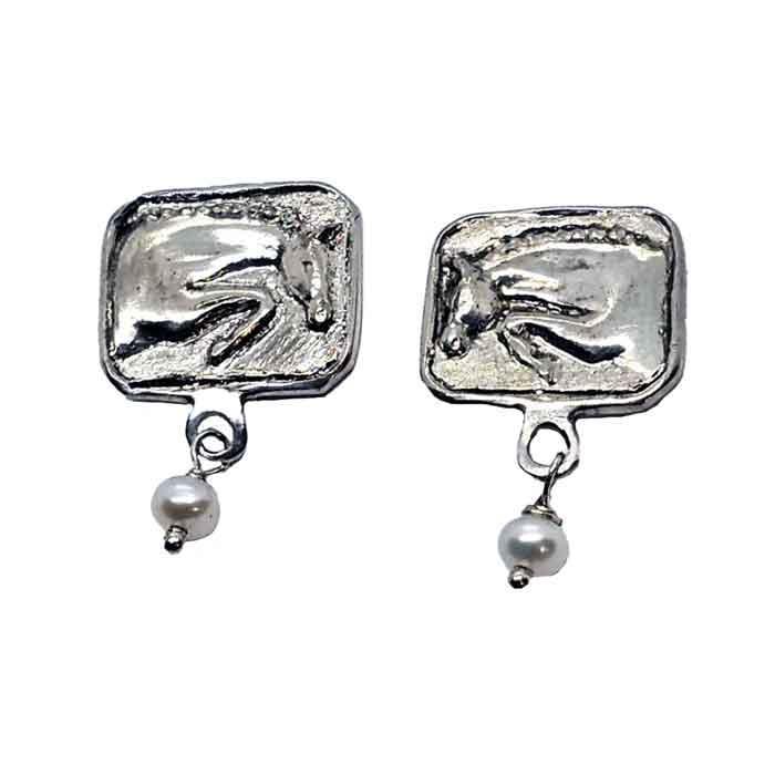 sterling silver earrings with jumper accented with pearl dangles