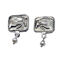 sterling silver earrings with jumper accented with pearl dangles