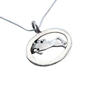 Jumping Horse and Rider Necklace Sterling Silver showing back
