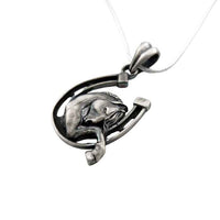 Just Hanging Out Horse and Horseshoe Necklace